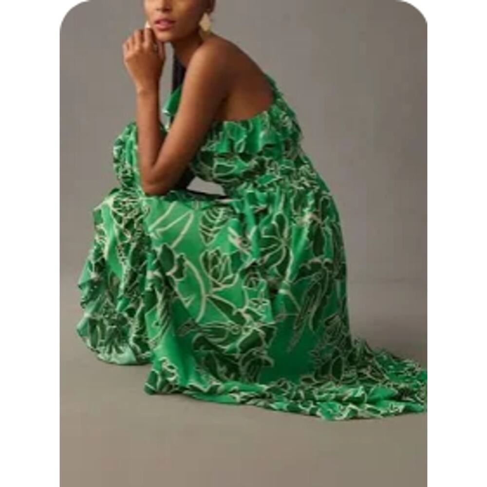 Farm Rio Printed One-Shoulder Ruffle Dress Size L - Picture 6 of 8